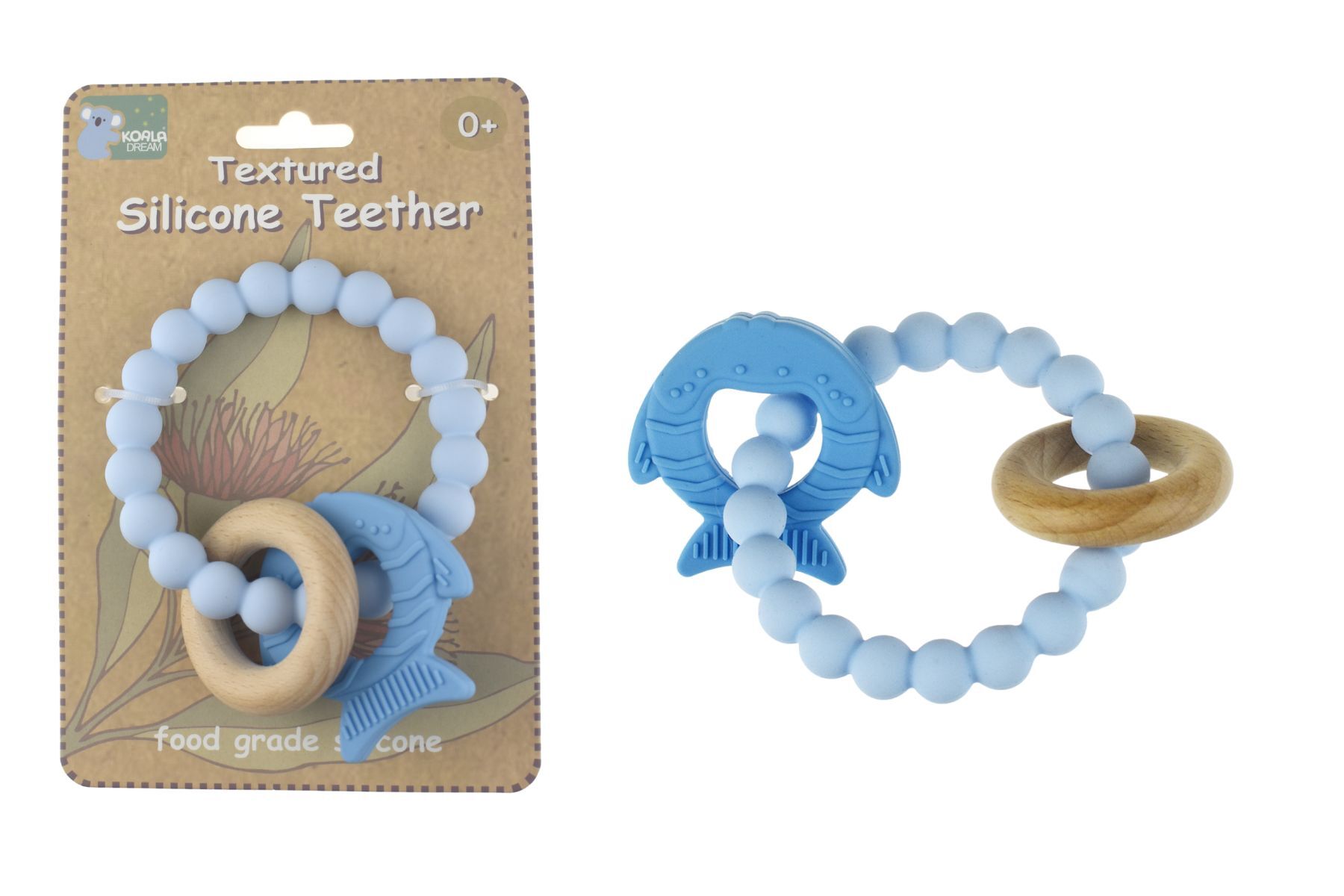Textured Silicone Fish Teether  Safe Relief for Teething Babies