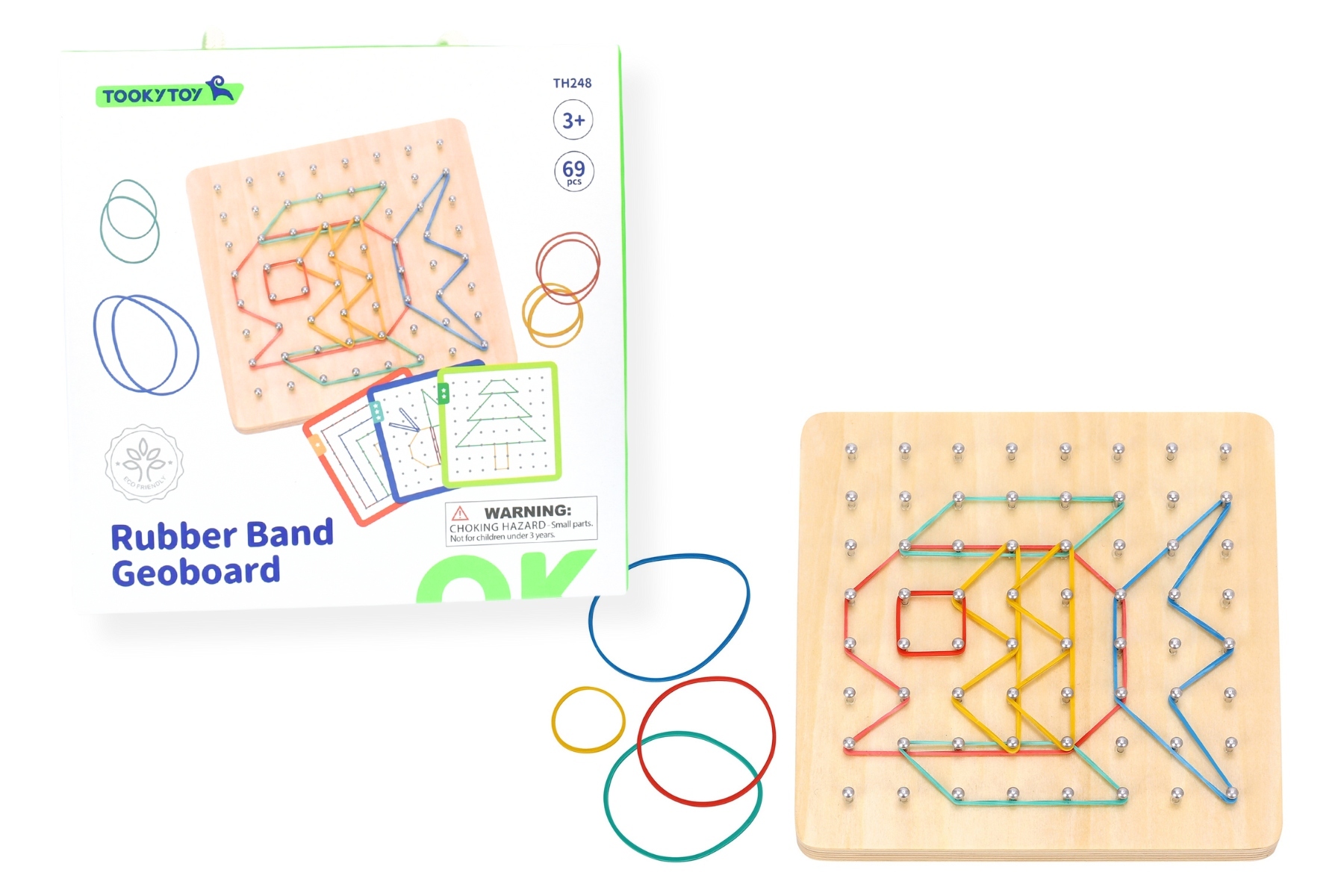 CREATIVE RUBBER BAND GEOBOARD PATTERN PUZZLE GAME Tooky Toy