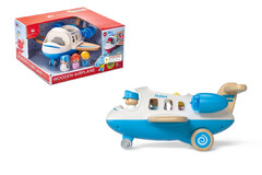 WOODEN AIRPLANE WITH SOUND AND LIGHT BLUE