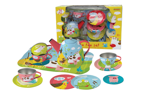 FARM TIN TEA SET 15PCS