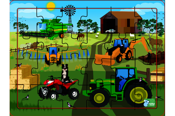 AUSSIE FARM VEHICLES JIGSAW PUZZLE 24PCS